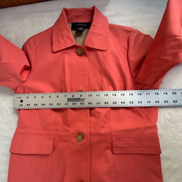 Statements by Danielle Women’s Coral Trench Coat P Button Front Lightweight New - Picture 6 of 8